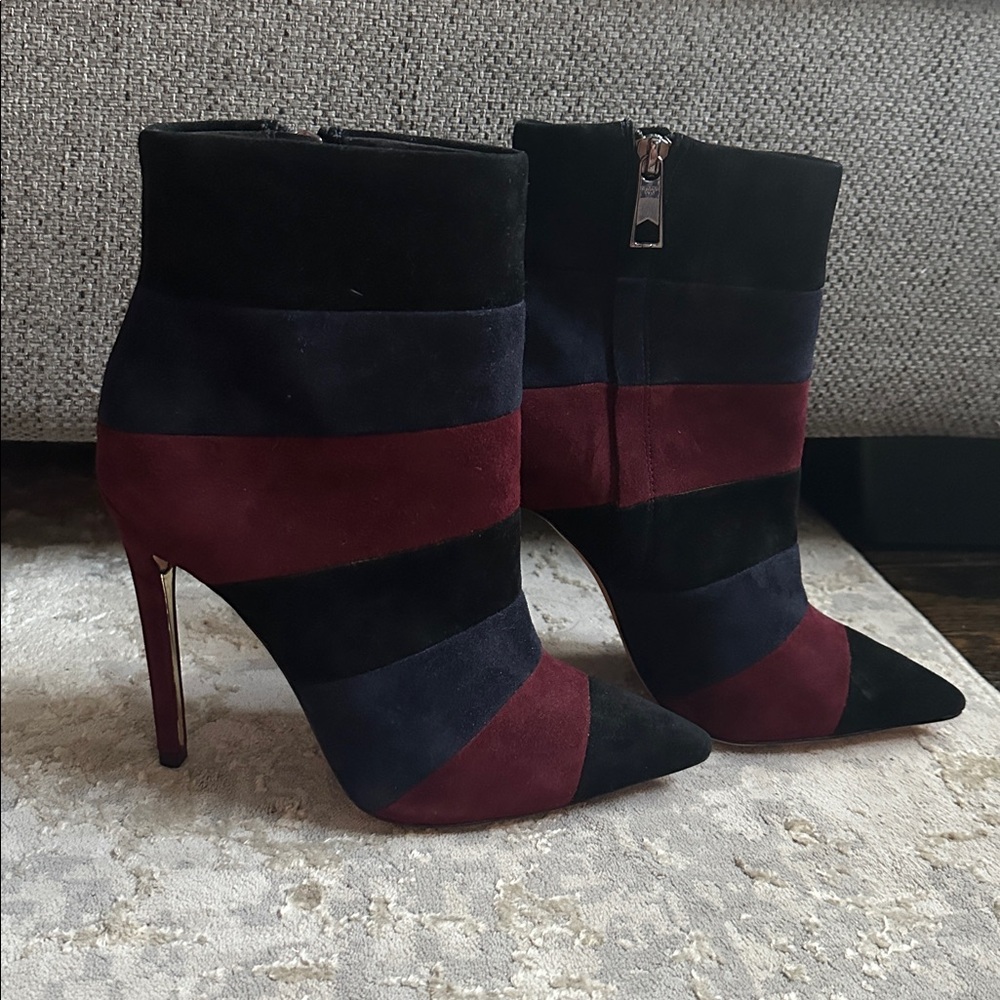 Rachel Zoe Varsha Bootie Striped Heel 7.5 NEW